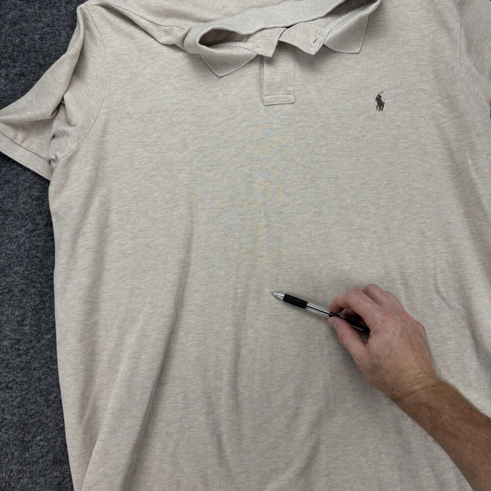 Polo Ralph Lauren Men’s 2LT Polo Shirt Beige Tan Short Sleeve Pony 2XL Tall - Picture 5 of 13